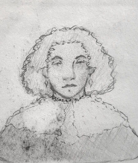 Painting study series - Portrait of a Young Woman with a Fan, by Rembrandt van Rijn